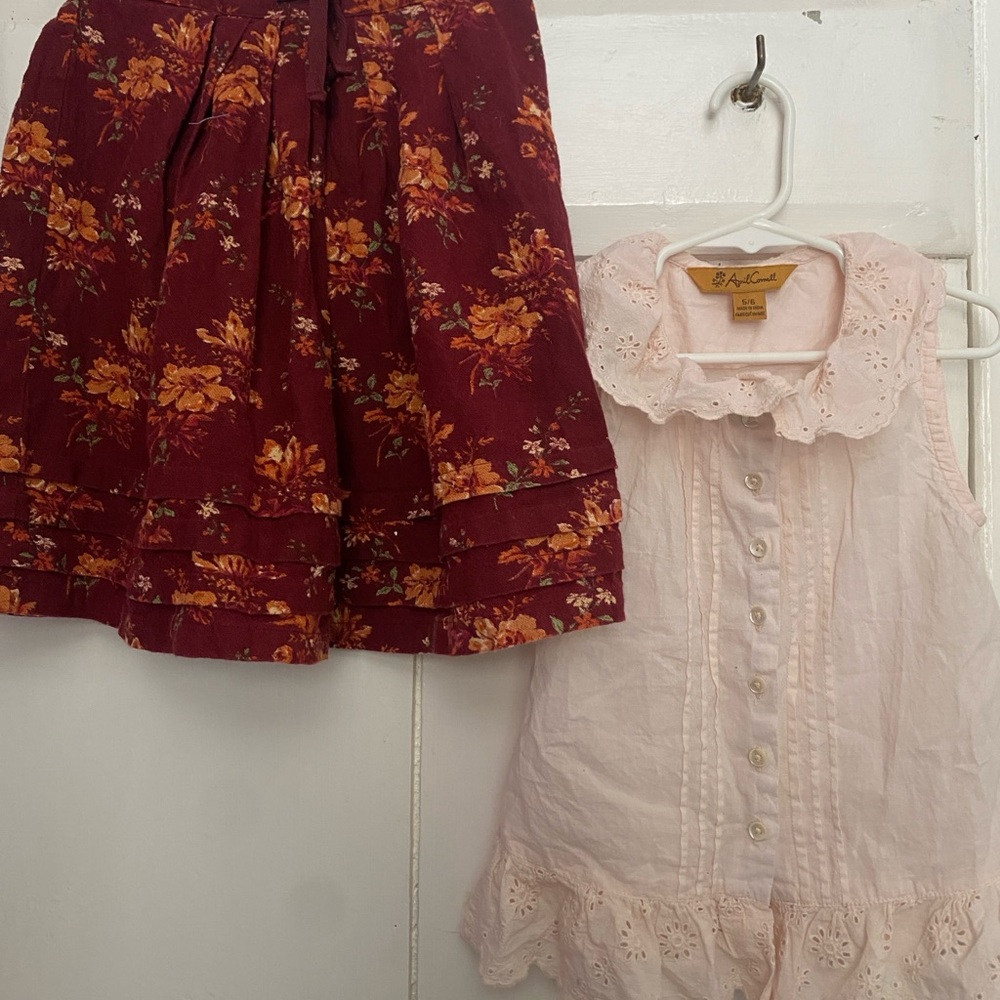 April Cornell shirt and skirt size 5/6 gently used